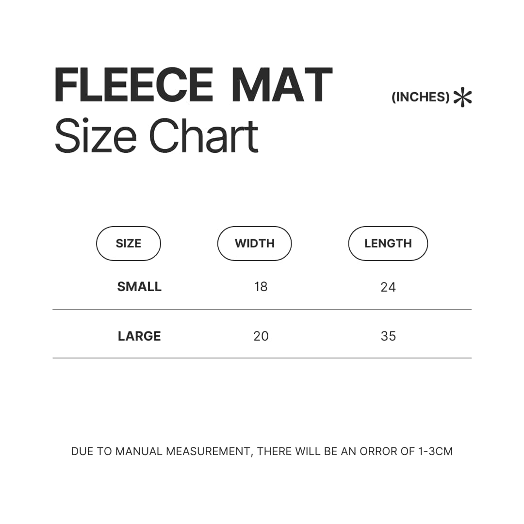 Fleece Mat Size Chart - Genshin Impact AU Store