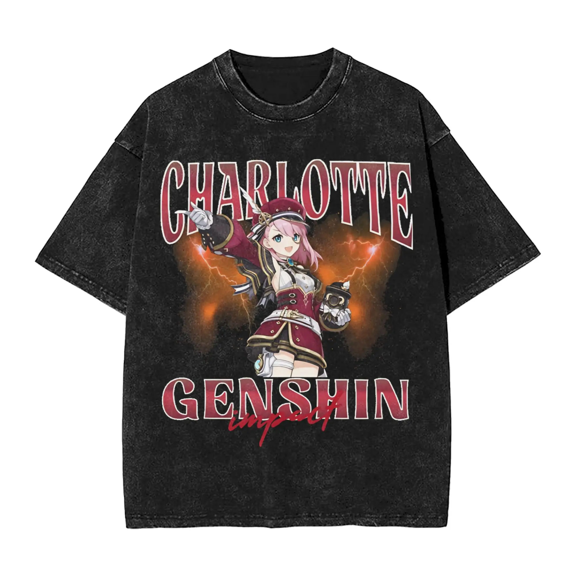 Genshin Impact Charlotte Mineral Wash T-Shirt