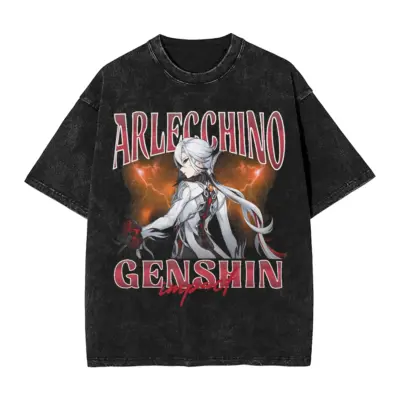 Genshin Impact Arlecchino Mineral Wash T-Shirt