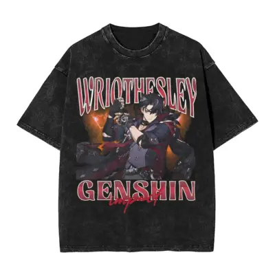 Wriothesley Cool Genshin Impact Mineral Wash T-Shirt
