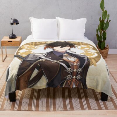Zhongli Genshin Impact Throw Blanket