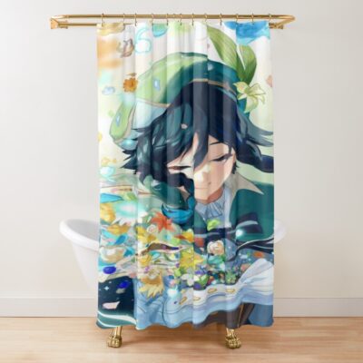 Venti Harp Genshin Impact Shower Curtain