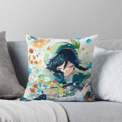 Venti Harp Genshin Impact Throw Pillow