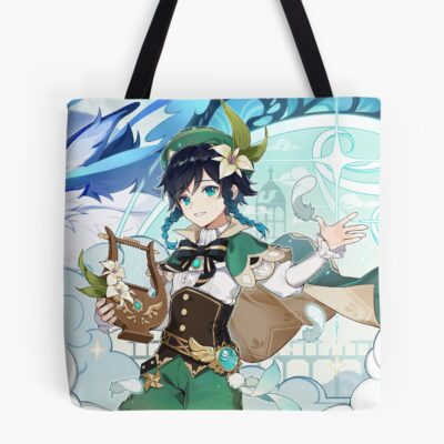 Genshin Impact Venti Dvalin And Wolf Of The North Official Artwork Tote Bag